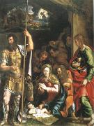 The Nativity and Adoration of the Shepherds in the Distance the Annunciation to the Shepherds (mk05) Giulio Romano